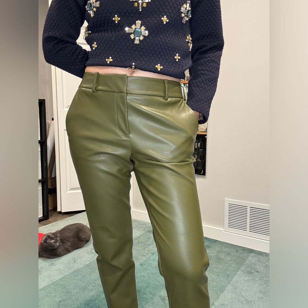 Faux leather pants